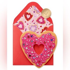 🆕Papyrus Felt Heart Donut Valentine’s Day Card